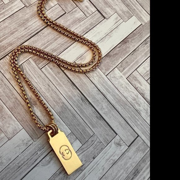 upcycled Jewelry - Vintage Gucci Pull Tab Upcycled attached to a 20mm chain